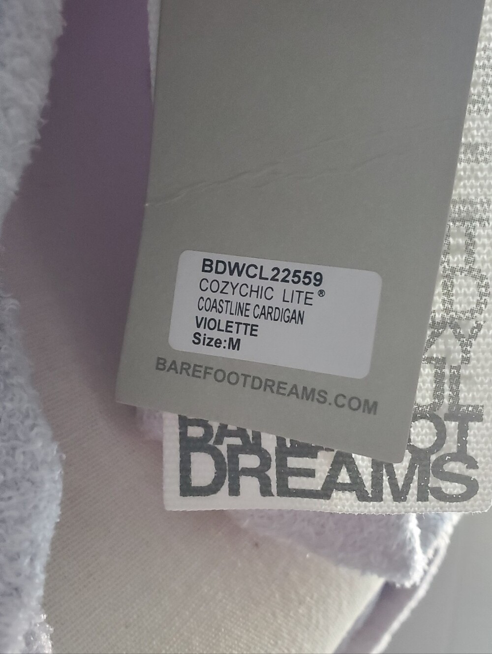 Nwt BAREFOOT DREAMS Cozychic Lite Coastline Cardigan With Pockets Size Med. - Picture 3 of 10